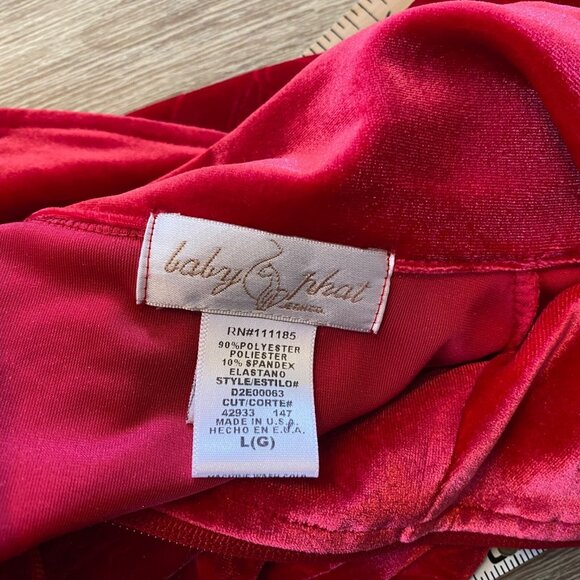 Baby Phat Jacket Women's Red Sz L Cat Embossed Velvet Zip Up 90's - Picture 3 of 11